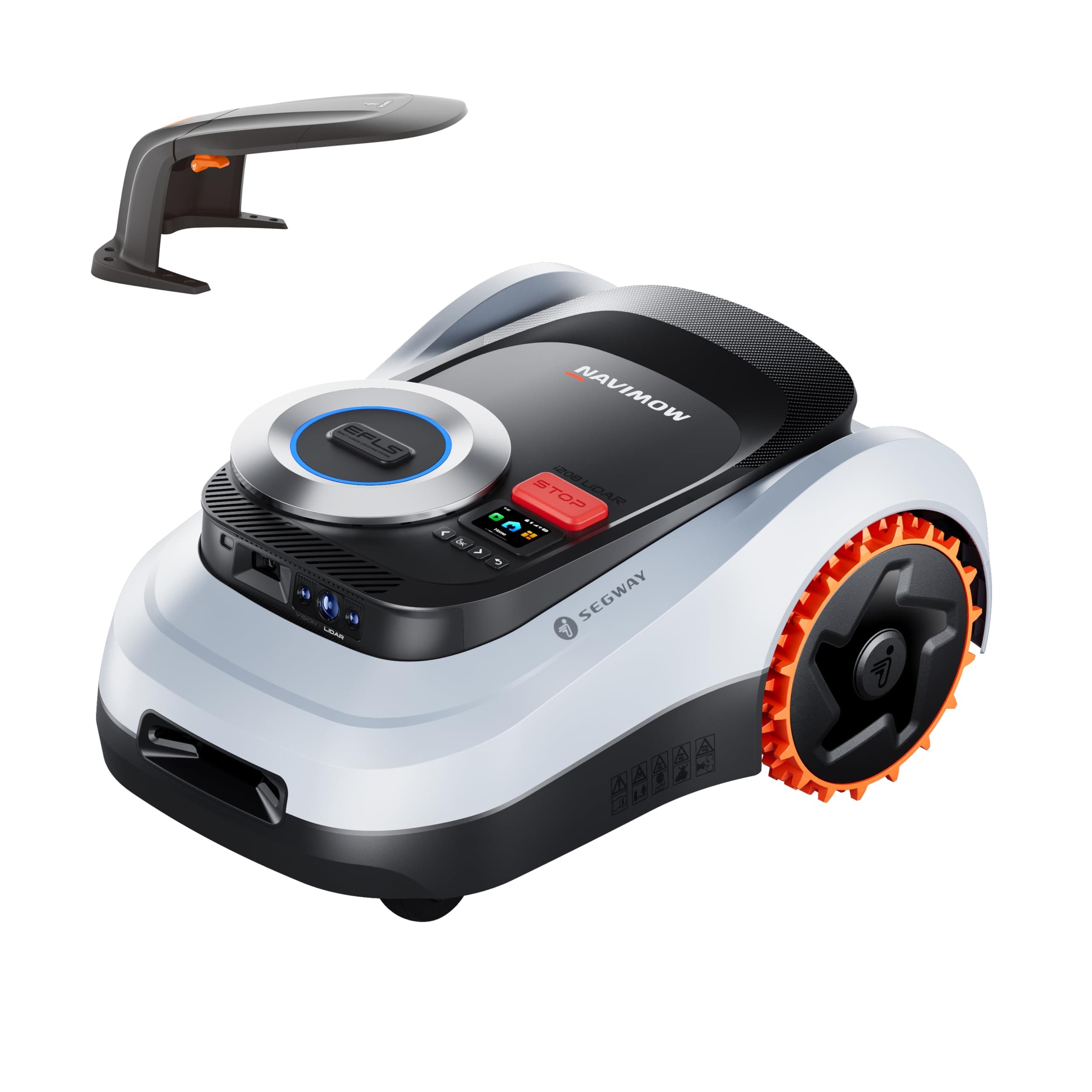 Segway Navimow i208 LiDAR + Garage M (separater Versand), Mähroboter ohne Begrenzungskabel für 800 m², bis 45% Steigung, Solid-State LiDAR + Vision, Auto. Kartieren, int. 4G, Ohne Drähte oder Antenne